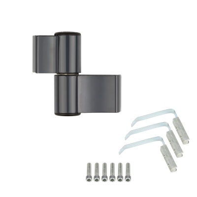 Петля для алюминиевых дверей dormakaba 03-AL/2, 2-х секционная для холодного профиля, графит